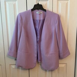 Kasper Plus Size Cuffed Open-Front Multi-Seam Blazer